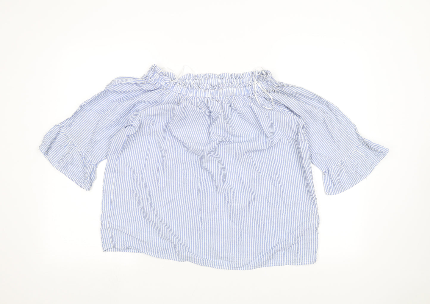 F&F Womens White Striped  Basic T-Shirt Size 18