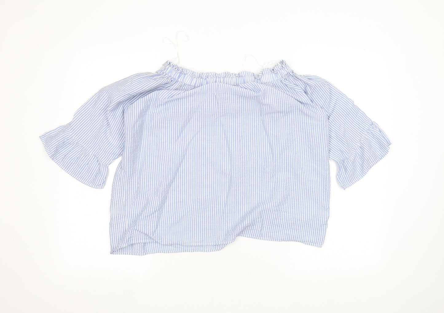 F&F Womens White Striped  Basic T-Shirt Size 18