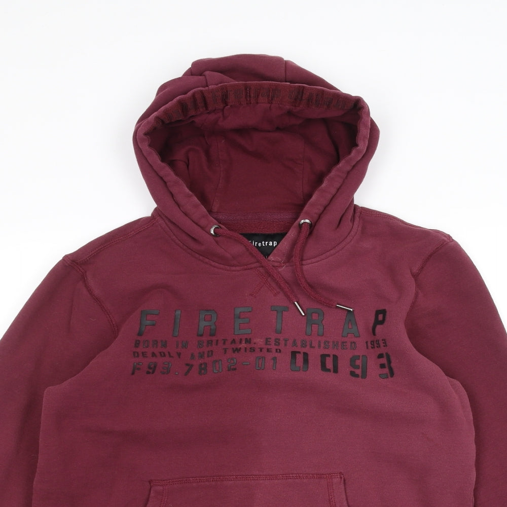 Firetrap Mens Red   Pullover Hoodie Size S
