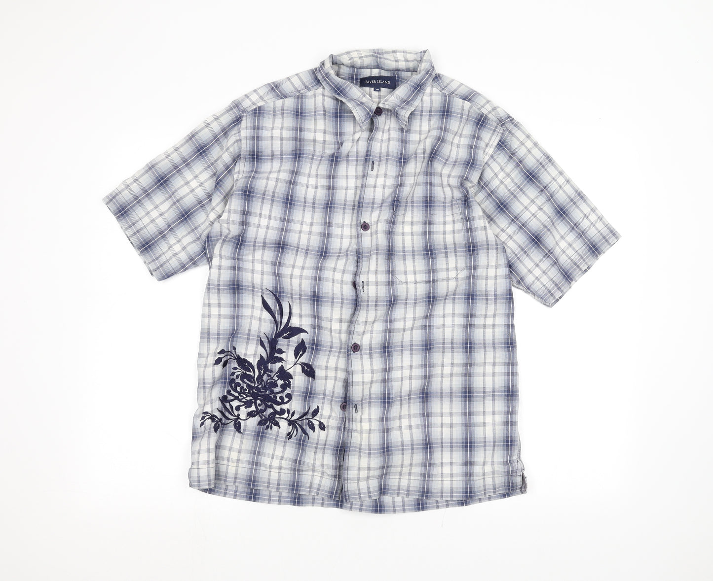 River Island Mens White    Dress Shirt Size M