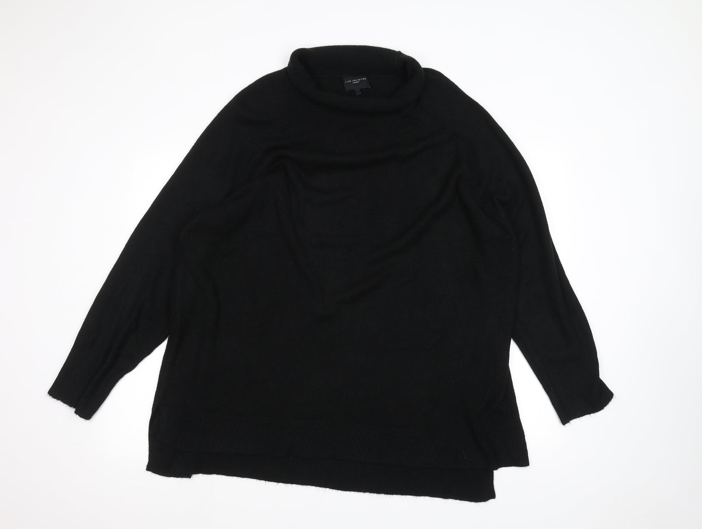 Live Unlimited Womens Black   Pullover Jumper Size 22