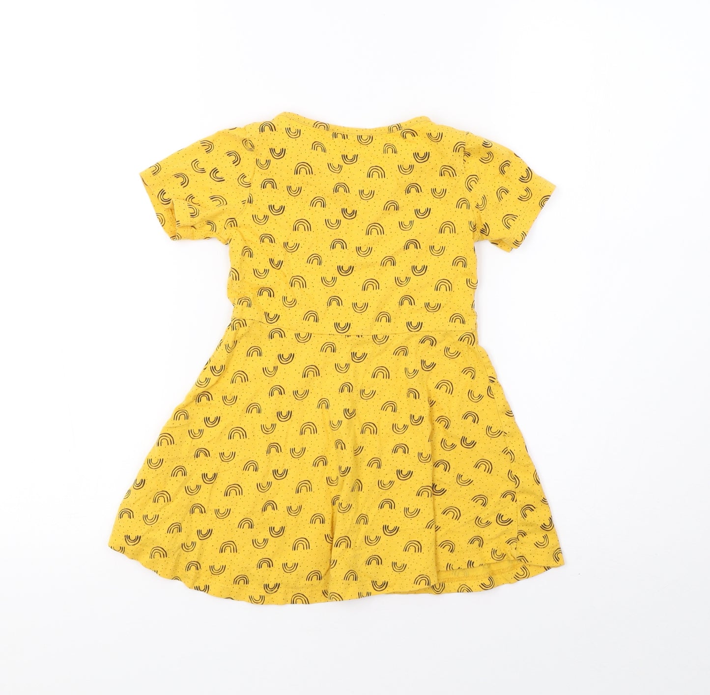F&F Girls Yellow Polka Dot  A-Line  Size 4-5 Years