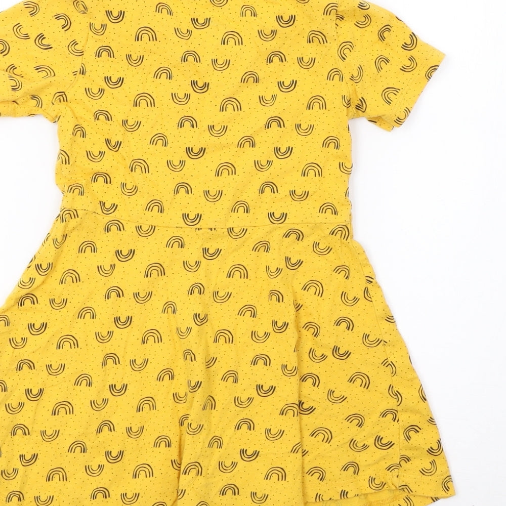 F&F Girls Yellow Polka Dot  A-Line  Size 4-5 Years