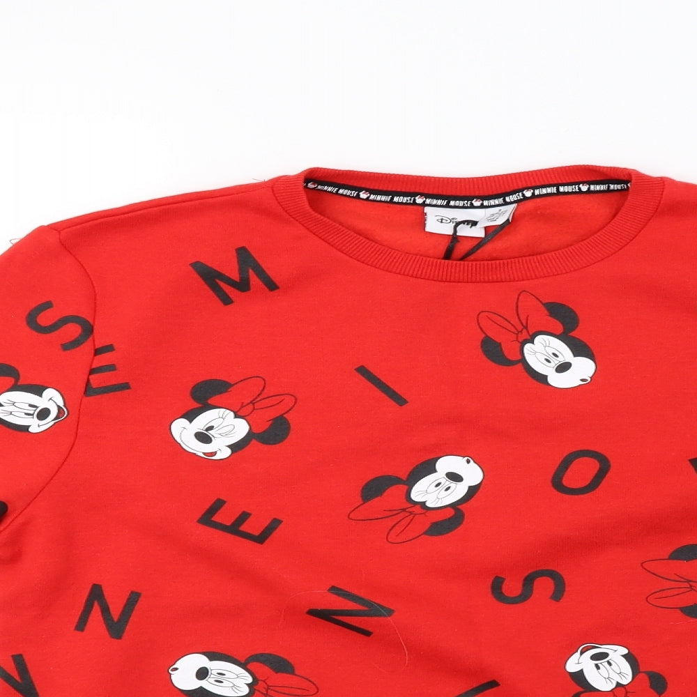 Primark Womens Red Polka Dot  Pullover Sweatshirt Size 12