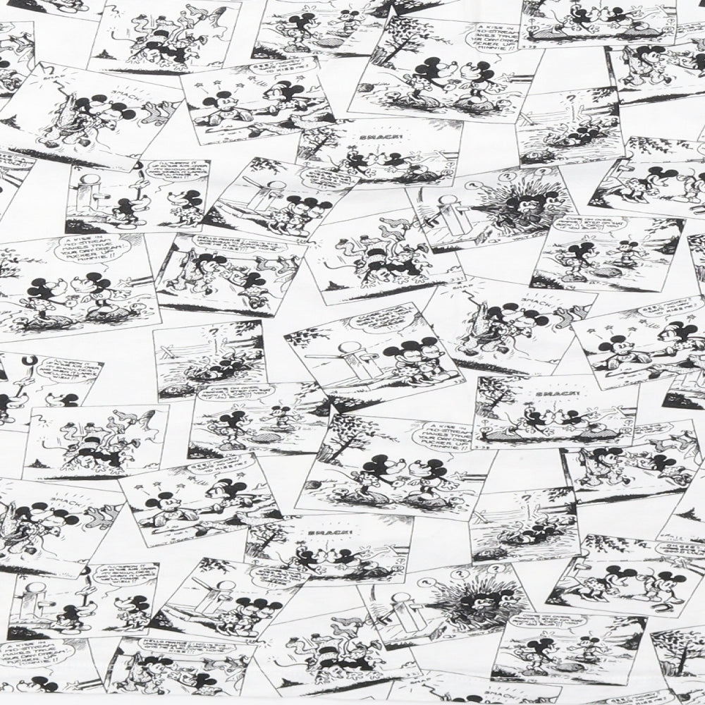 Primark Womens White Polka Dot  Cropped T-Shirt Size 14