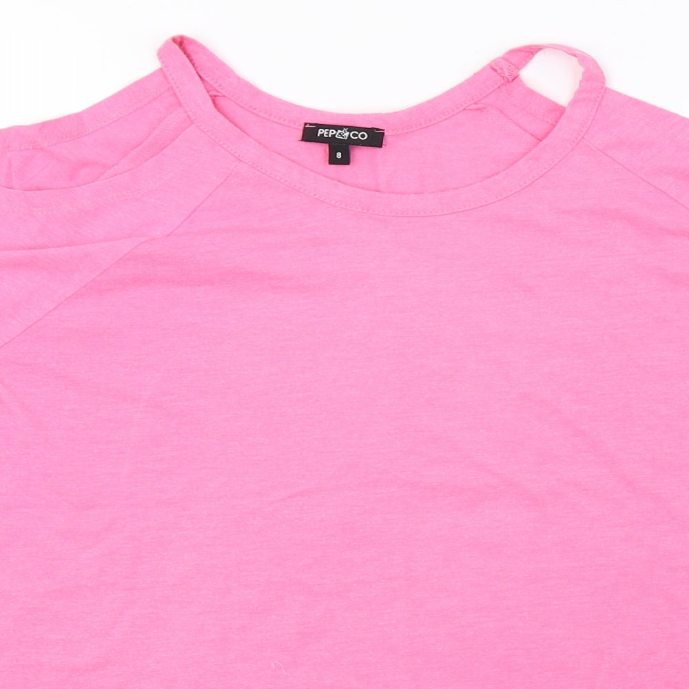 pep&co Womens Pink   Basic T-Shirt Size 8