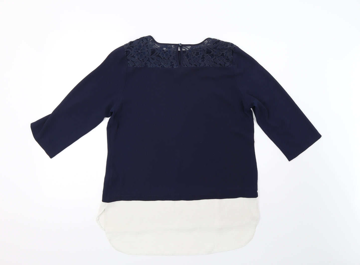 Primark Womens Blue  Mesh Basic Blouse Size 12