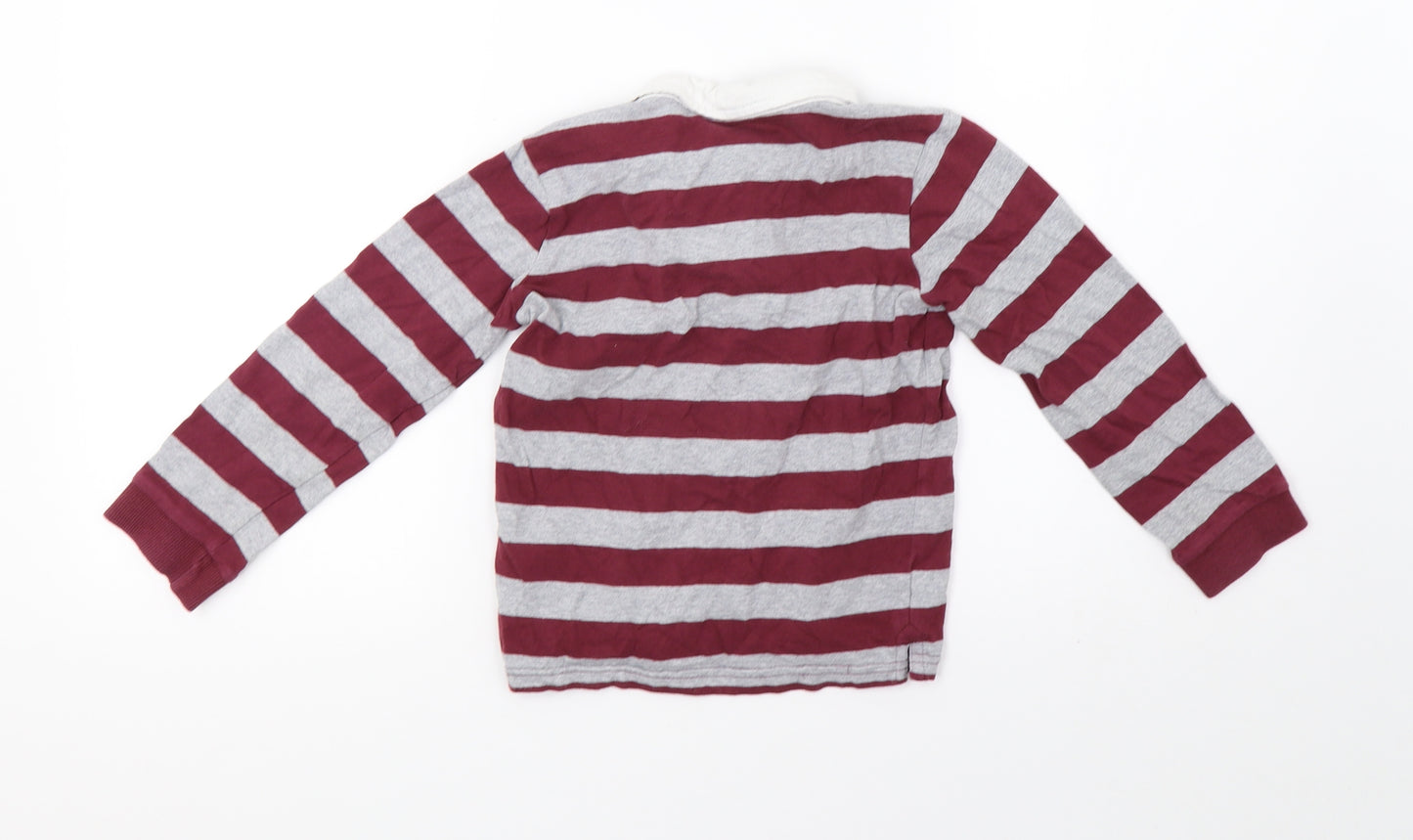 Mothercare Boys Red Striped  Basic Polo Size 4-5 Years