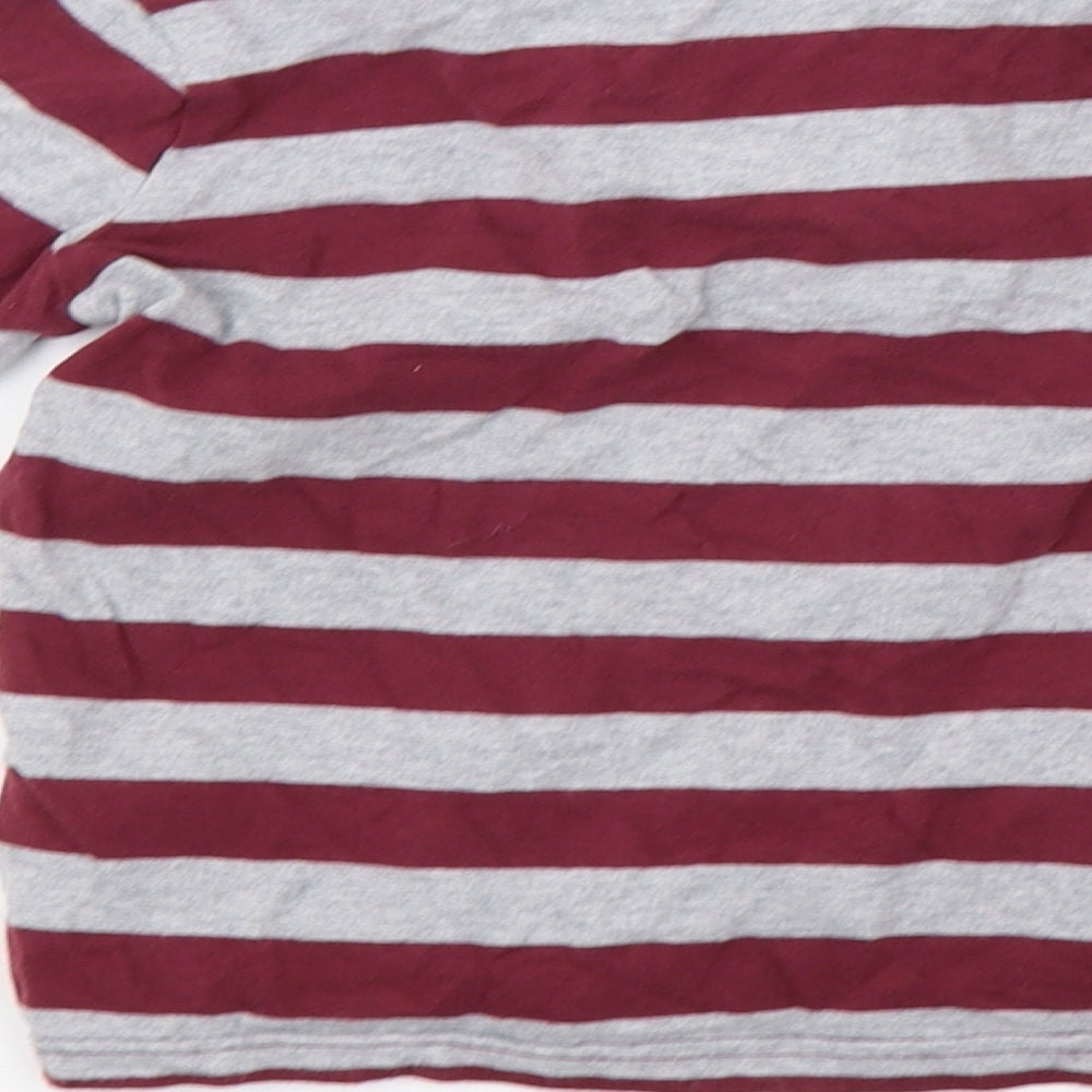 Mothercare Boys Red Striped  Basic Polo Size 4-5 Years