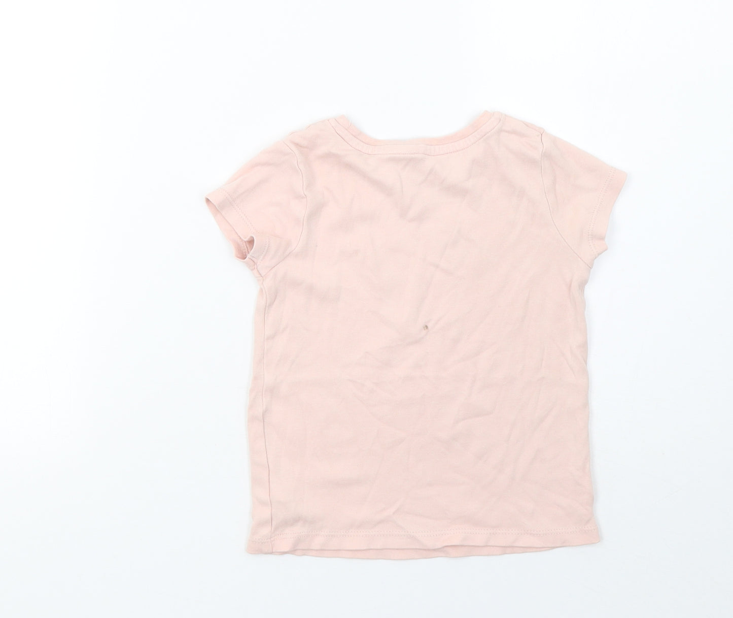 George Girls Pink   Basic T-Shirt Size 4-5 Years