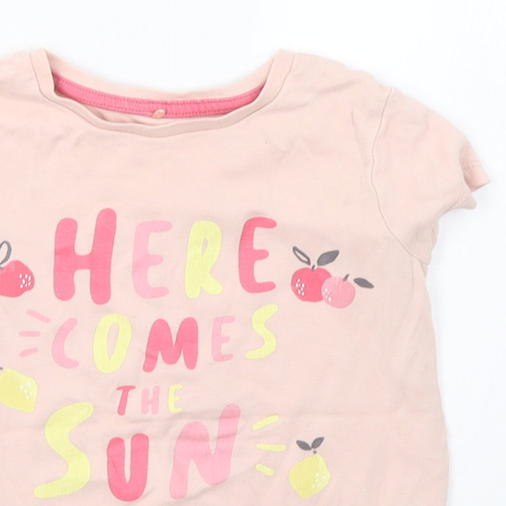 George Girls Pink   Basic T-Shirt Size 4-5 Years