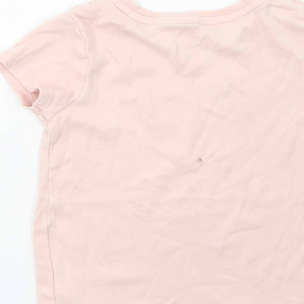George Girls Pink   Basic T-Shirt Size 4-5 Years