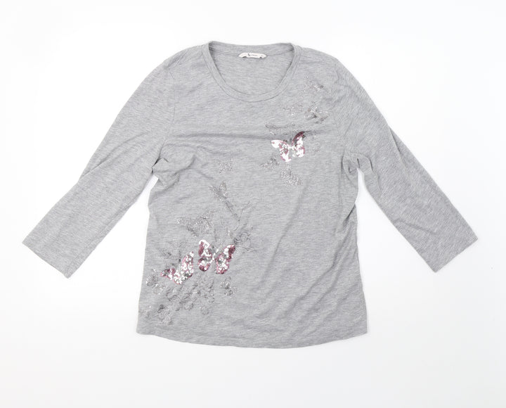 Sainsburys Womens Grey Pullover Sweatshirt Size 12