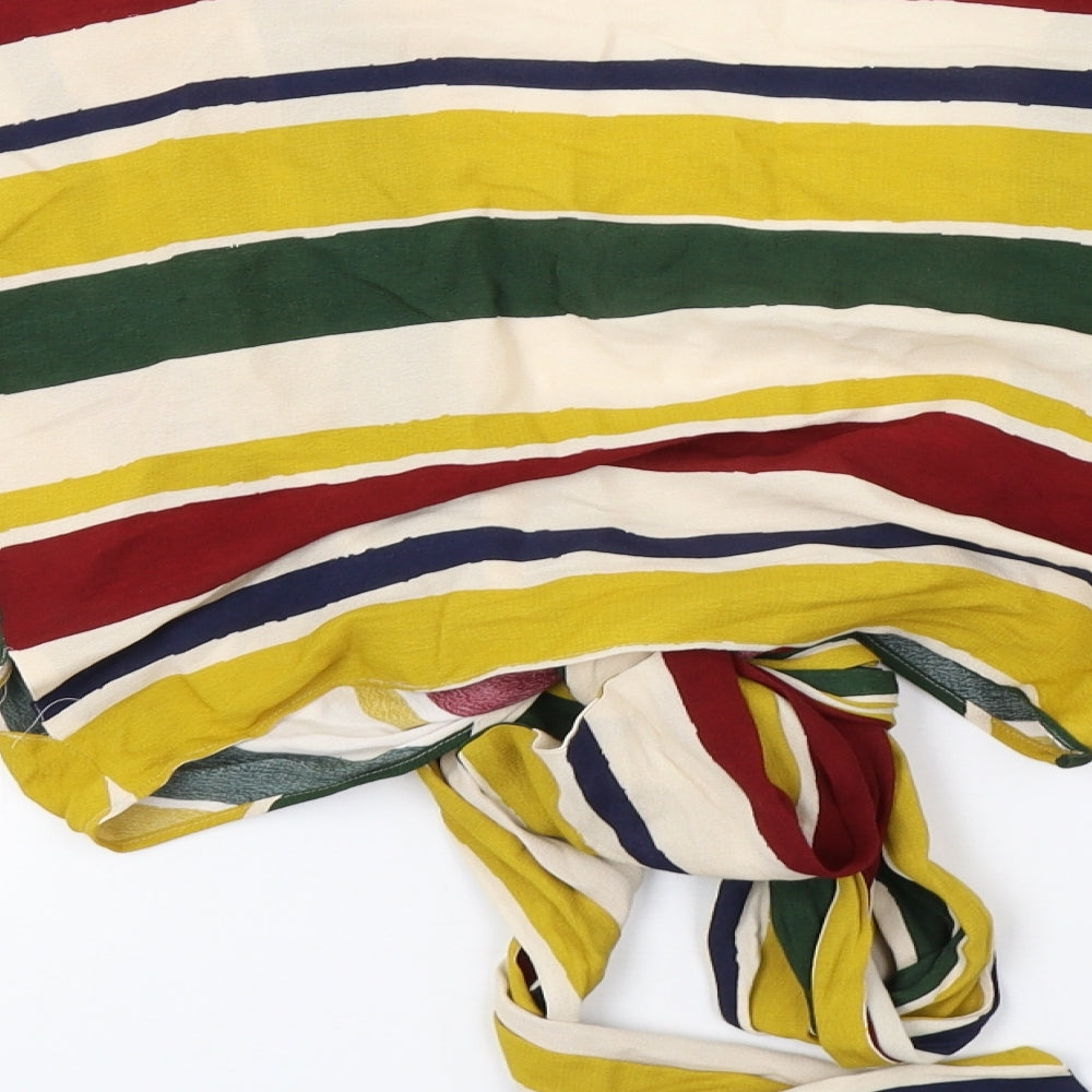 Zara Womens Multicoloured Striped  Cropped Blouse Size S