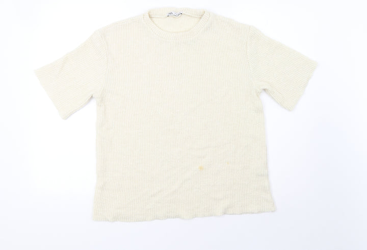Zara Womens Beige   Pullover Sweatshirt Size M
