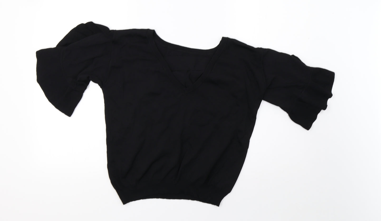 NEXT Womens Black   Cropped T-Shirt Size 12