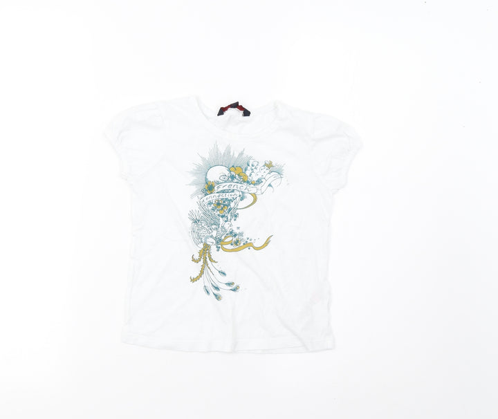 French Connection Girls White Basic T-Shirt Size 6 Years