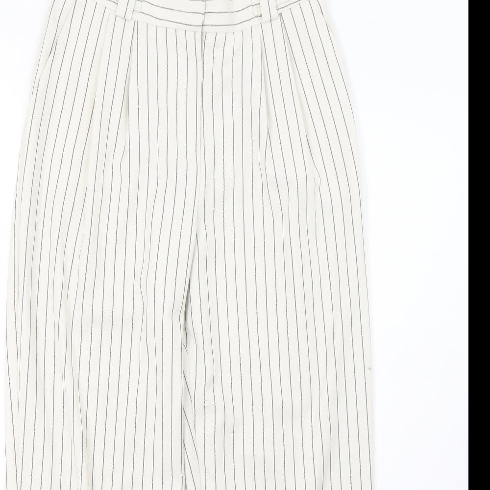 Topshop Womens White Striped  Trousers  Size 6 L27 in