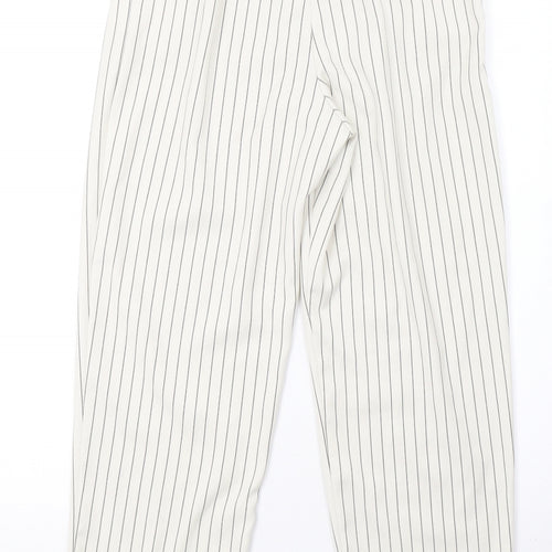 Topshop Womens White Striped  Trousers  Size 6 L27 in