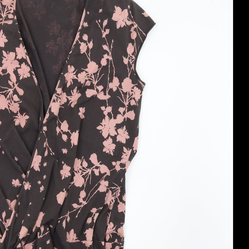 White Stuff Womens Brown Floral  A-Line  Size 12