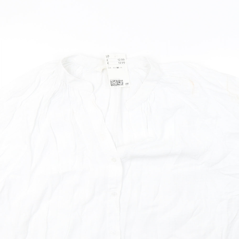 H&M Womens White   Basic T-Shirt Size M