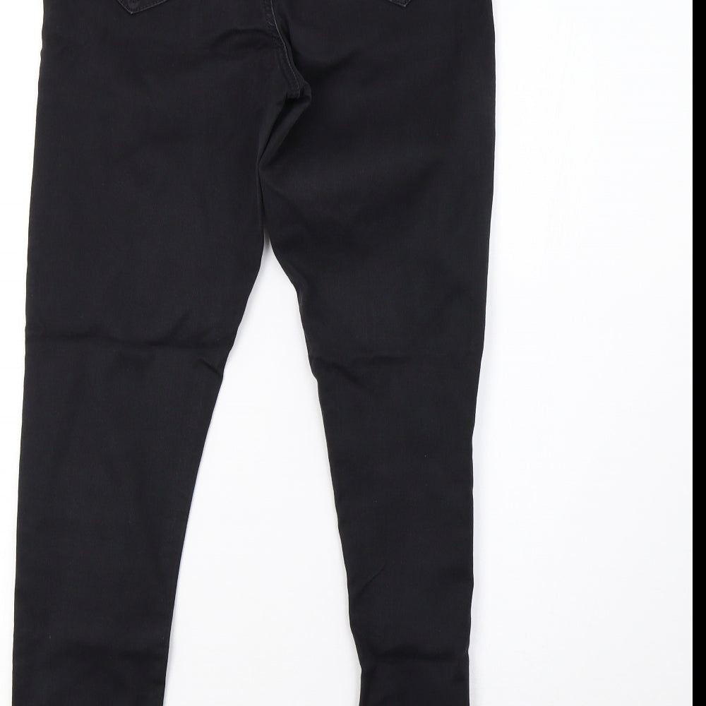 F&F Womens Black  Denim Jegging Trousers Size 12 L31 in
