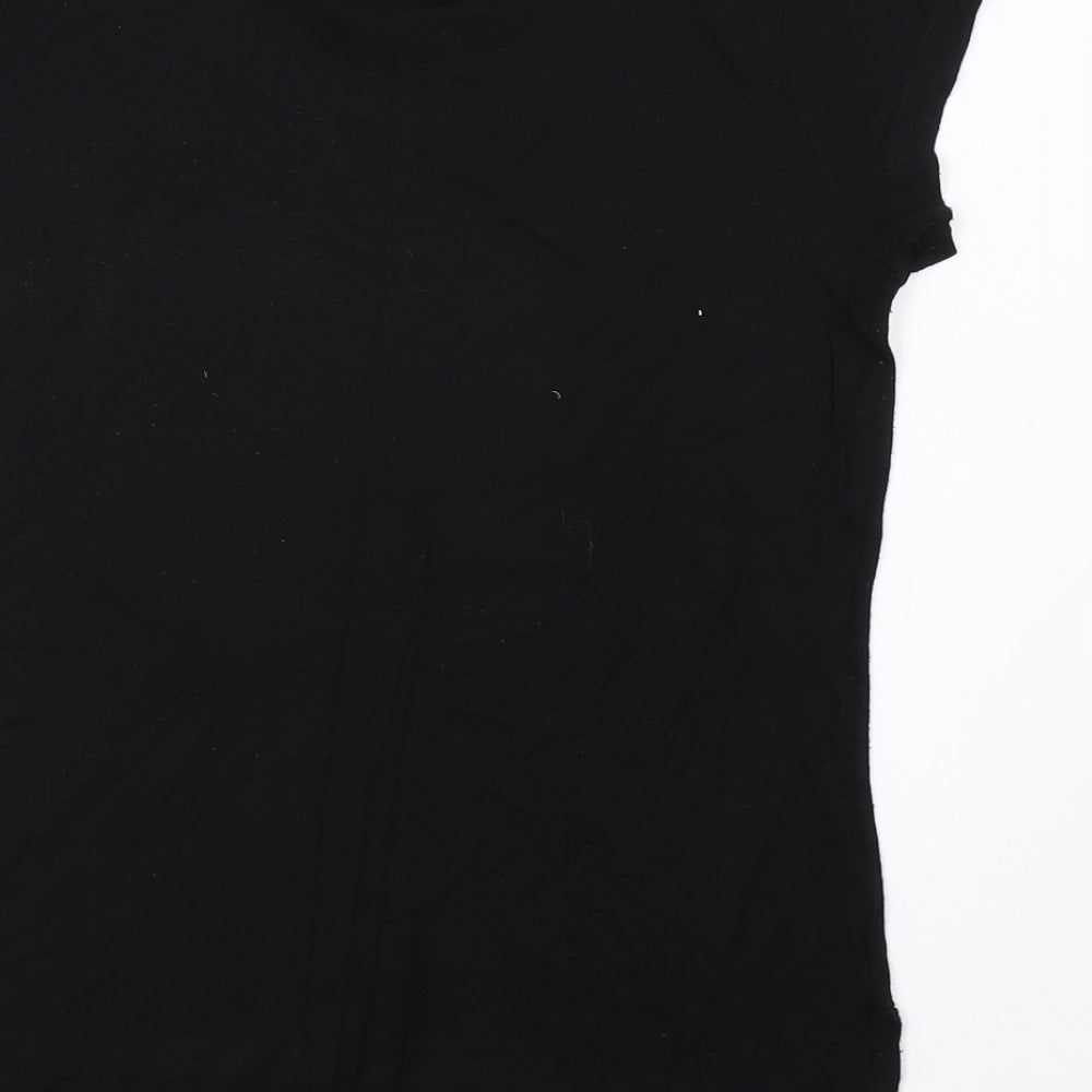 Preworn Girls Black   Basic T-Shirt Size 11-12 Years