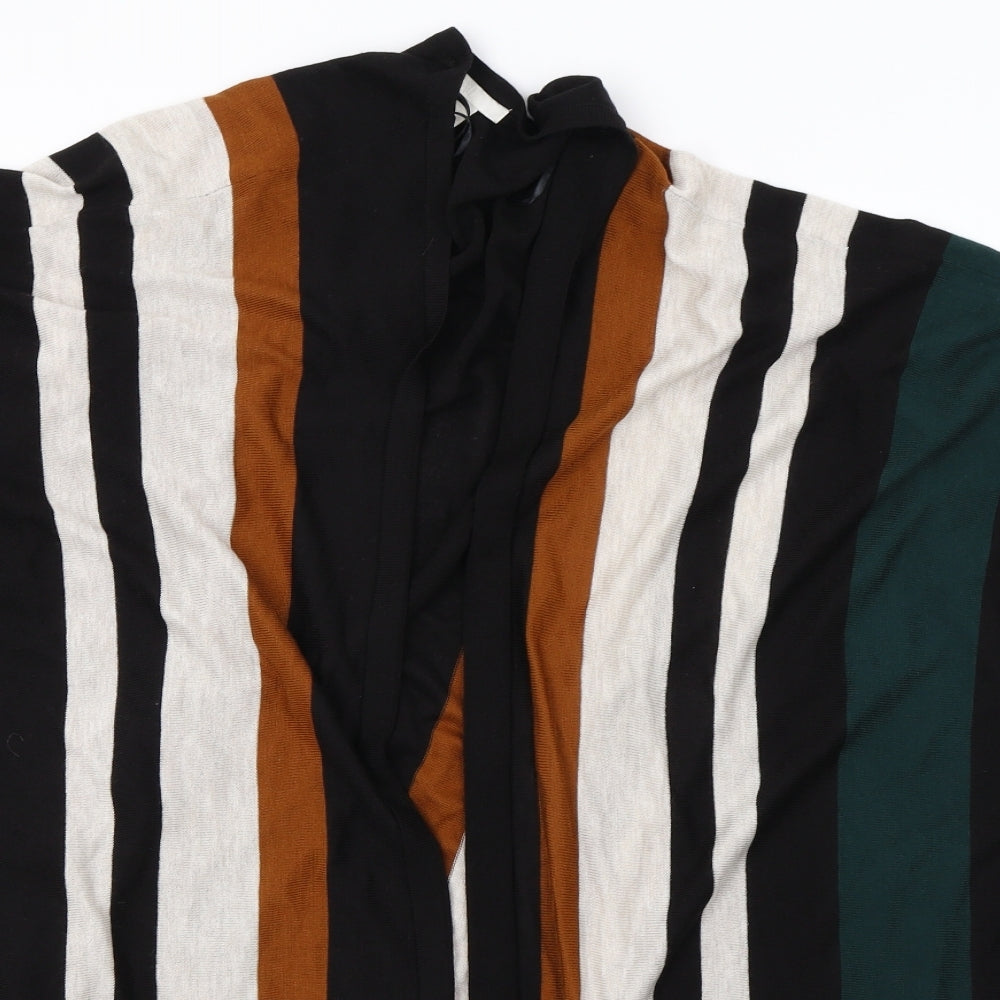 H&M Womens Black Striped Knit Cardigan Jumper Size M