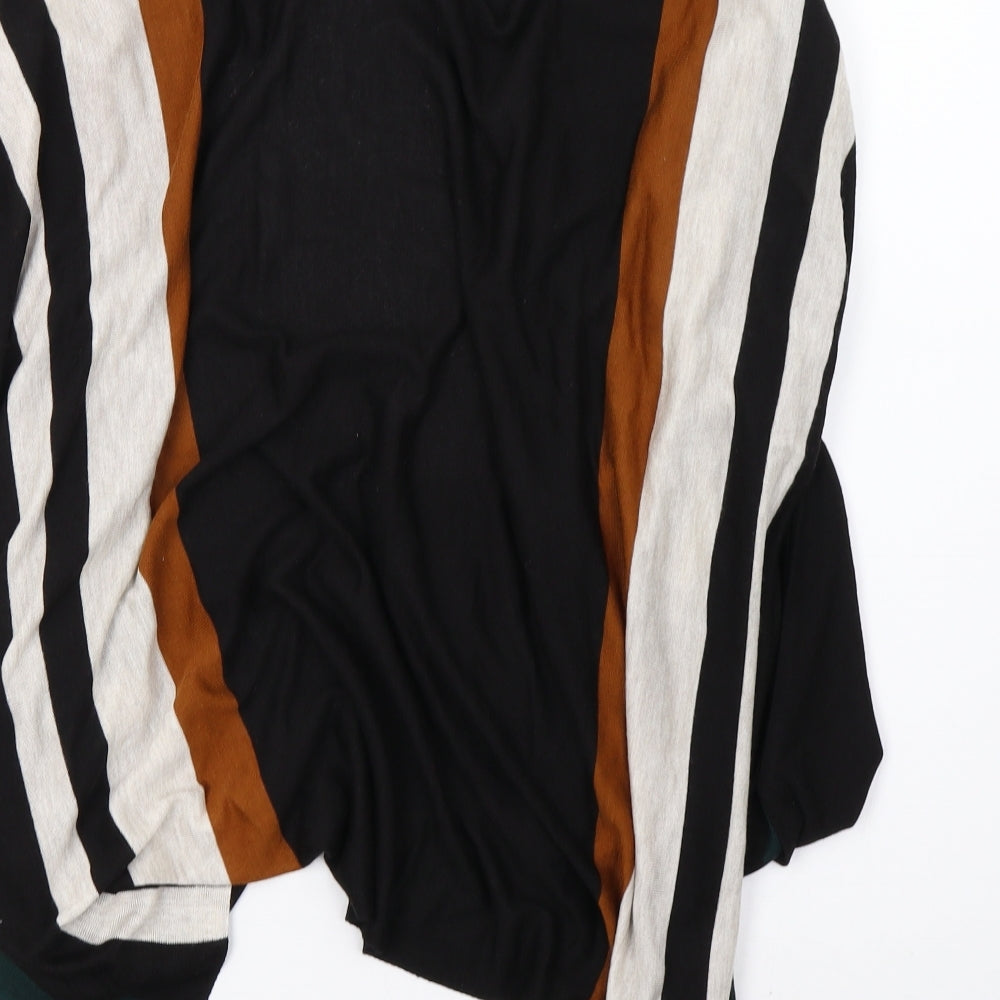 H&M Womens Black Striped Knit Cardigan Jumper Size M