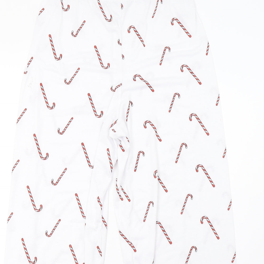PRETTYLITTLETHING Womens White Polka Dot   Pyjama Pants Size M