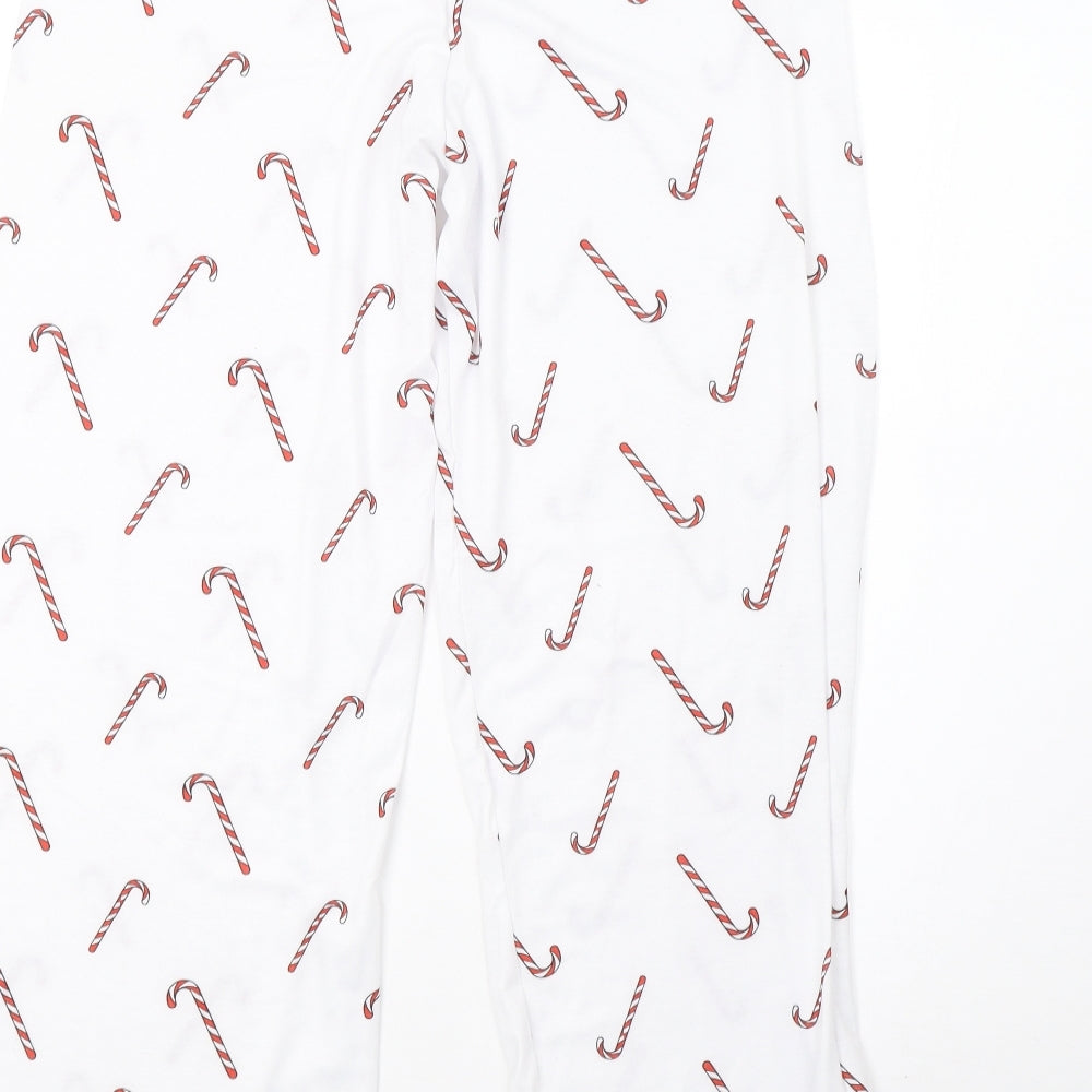 PRETTYLITTLETHING Womens White Polka Dot   Pyjama Pants Size M