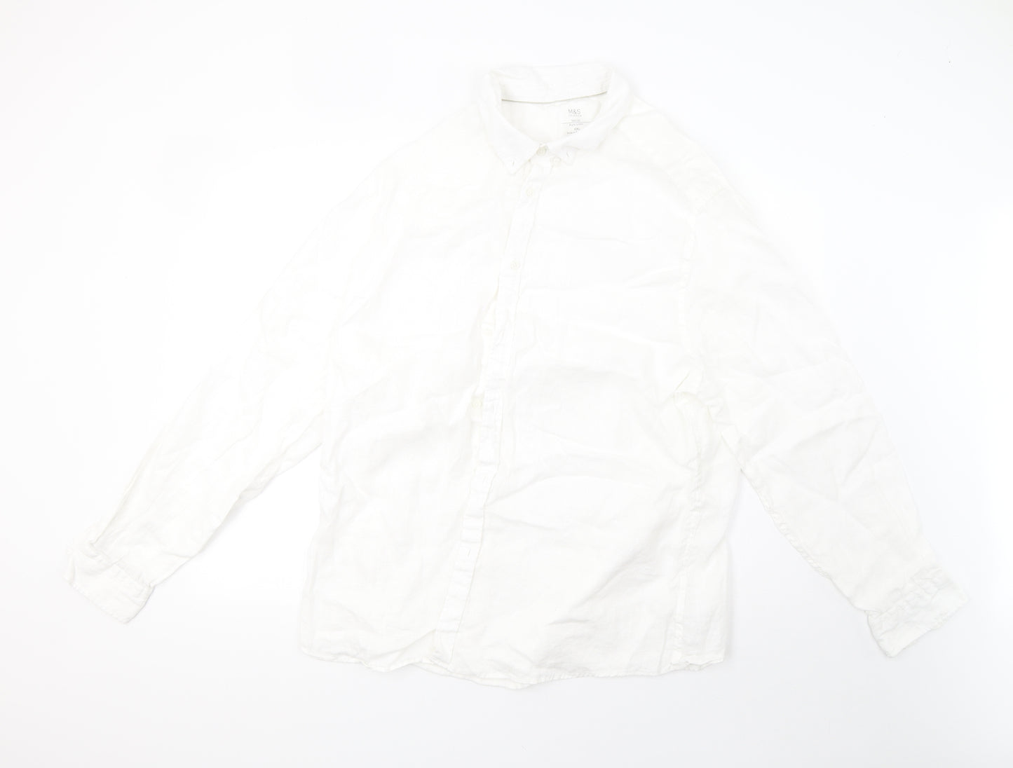 Marks and Spencer Mens White    Button-Up Size 2XL  - 44inch