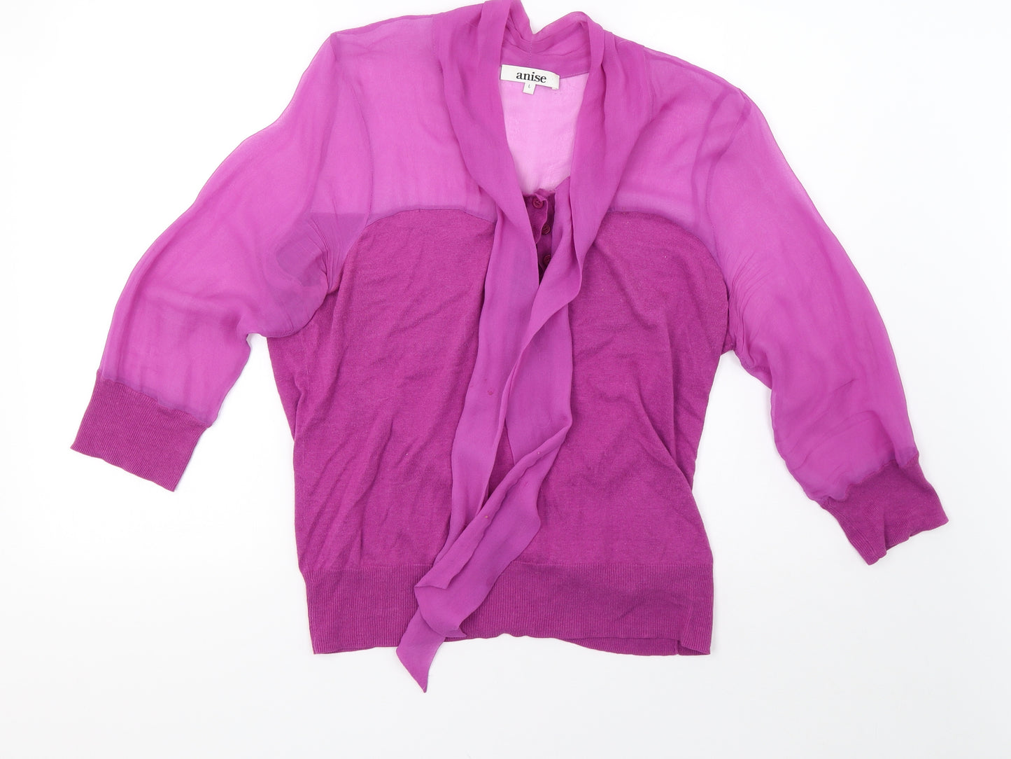 Anise Womens Purple  Knit Basic Blouse Size L
