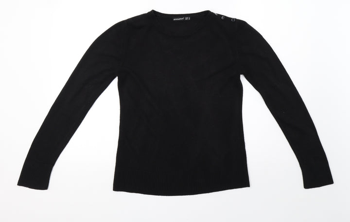Primark Womens Black  Knit Pullover Sweatshirt Size 12