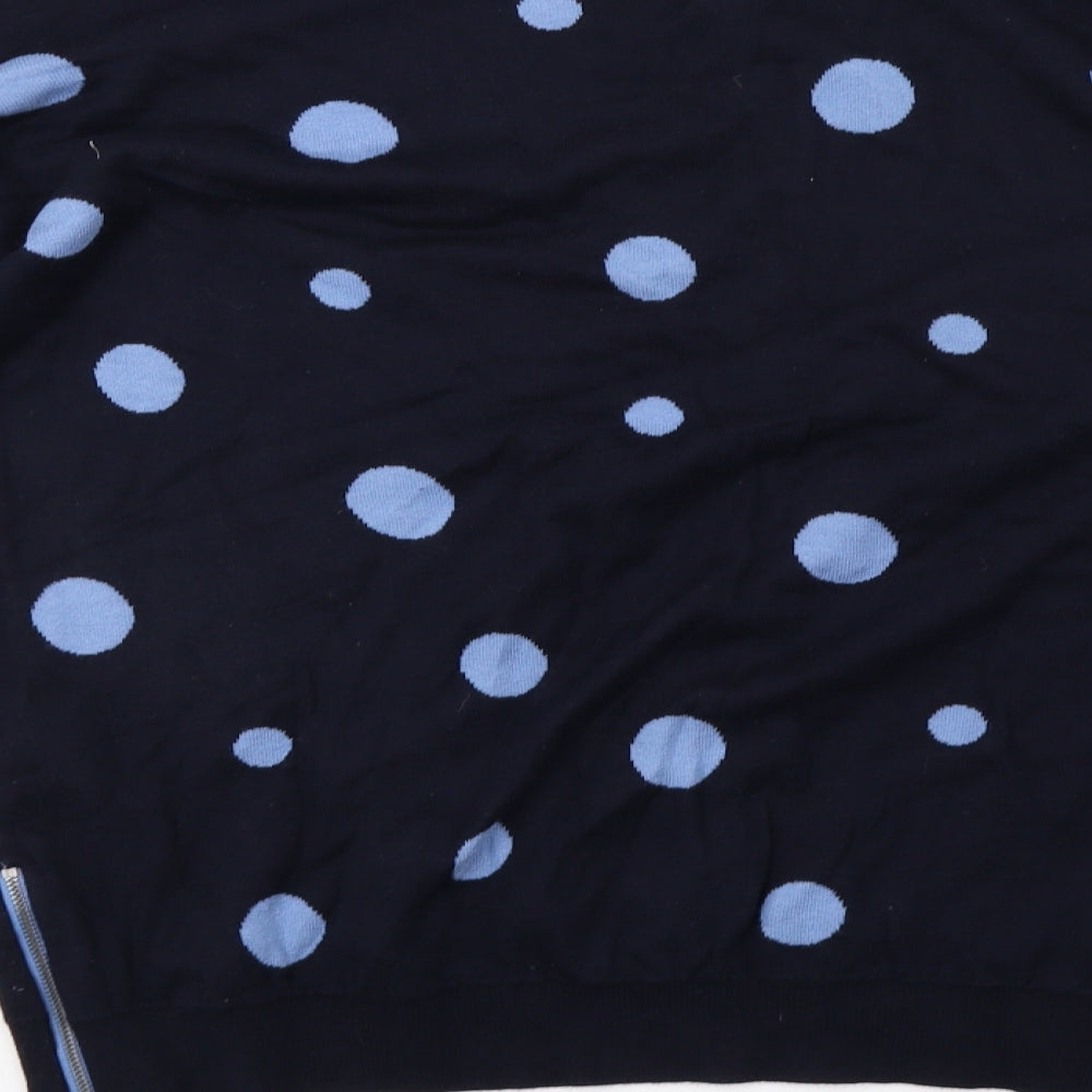 EDC Womens Blue Polka Dot Knit Pullover Sweatshirt Size 18  - 44inch