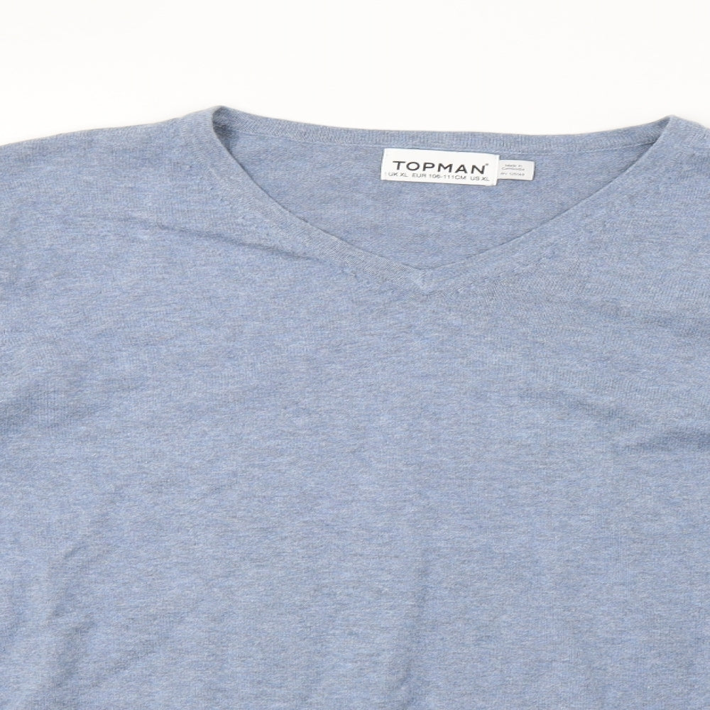 Topman Mens Blue  Knit Pullover Sweatshirt Size XL  - 44inch