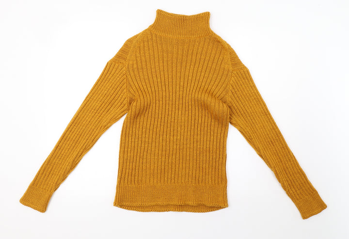 pep&co Womens Yellow Knit Pullover Sweatshirt Size 10