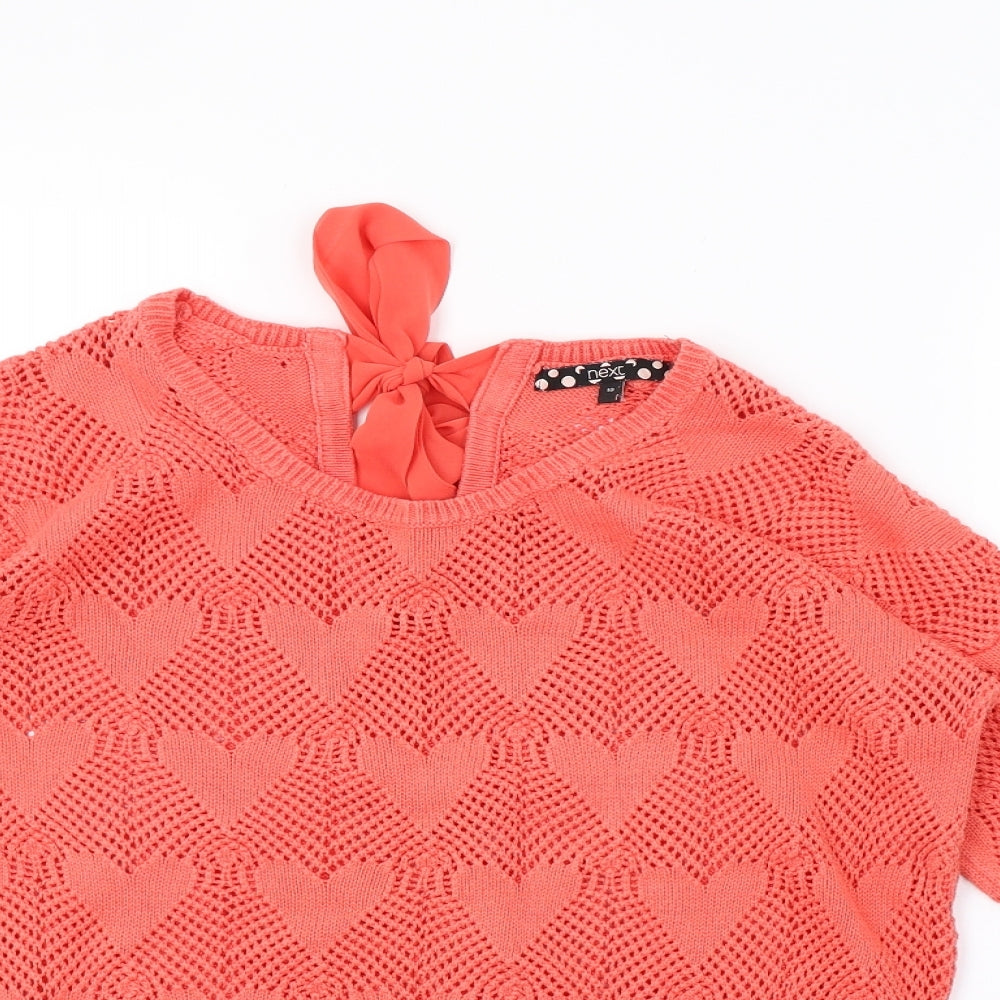 NEXT Womens Pink  Knit Pullover Sweatshirt Size 10