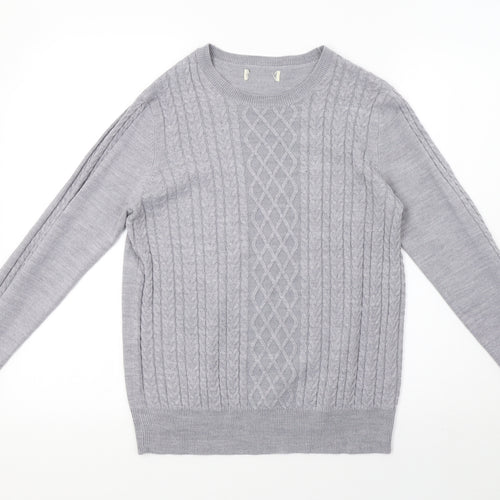 Matalan Womens Grey Geometric Knit Pullover Sweatshirt Size 10