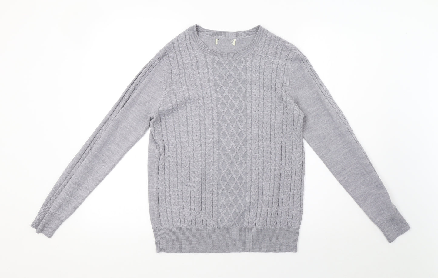 Matalan Womens Grey Geometric Knit Pullover Sweatshirt Size 10
