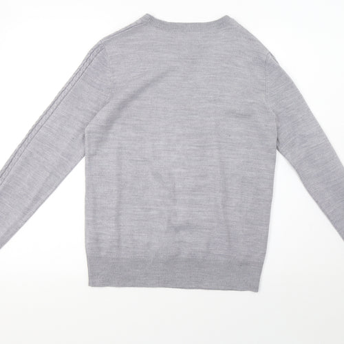Matalan Womens Grey Geometric Knit Pullover Sweatshirt Size 10