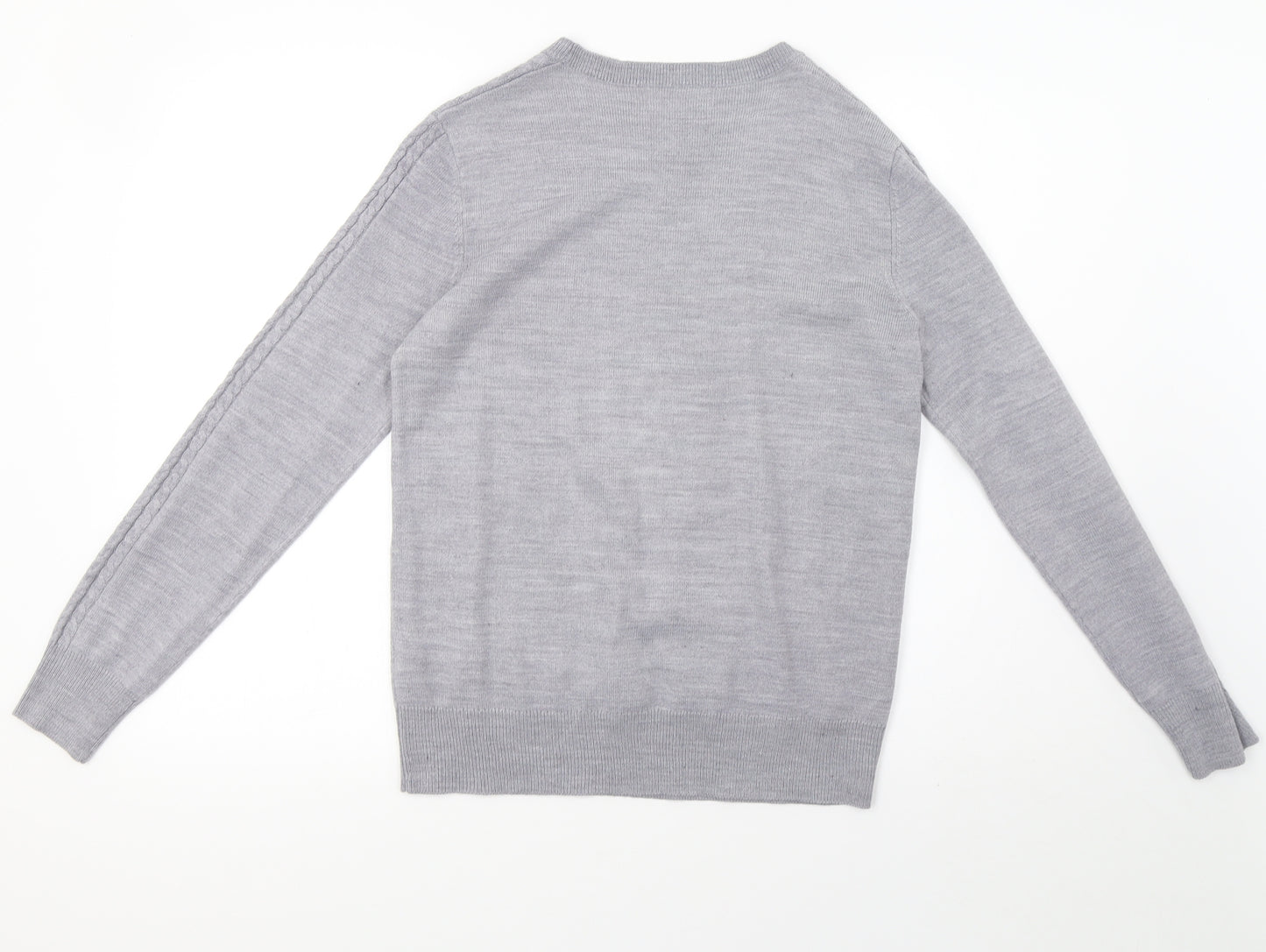 Matalan Womens Grey Geometric Knit Pullover Sweatshirt Size 10