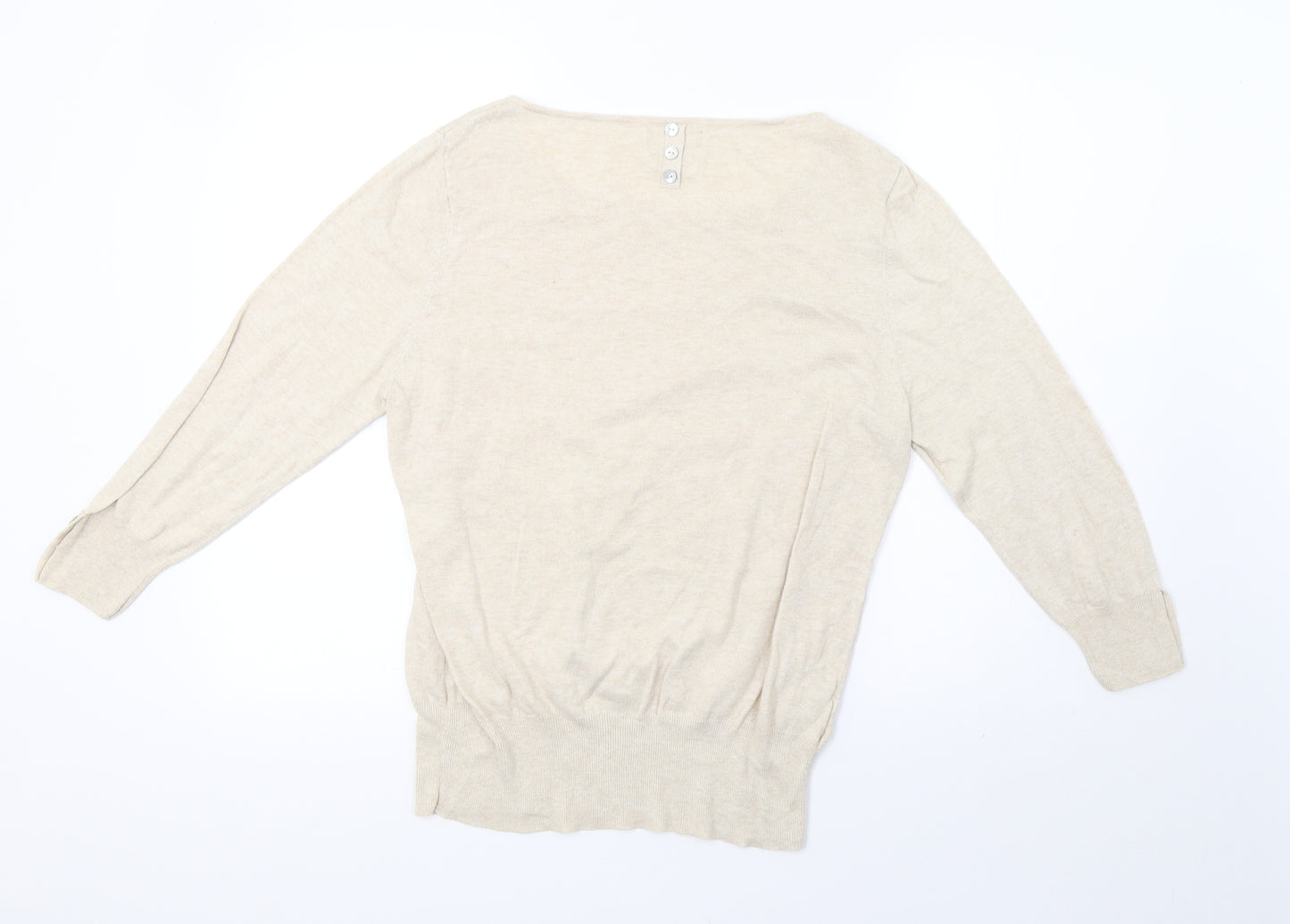 NEXT Womens Beige  Knit Pullover Sweatshirt Size 16