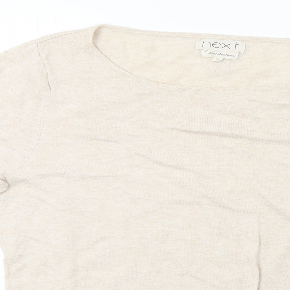 NEXT Womens Beige  Knit Pullover Sweatshirt Size 16