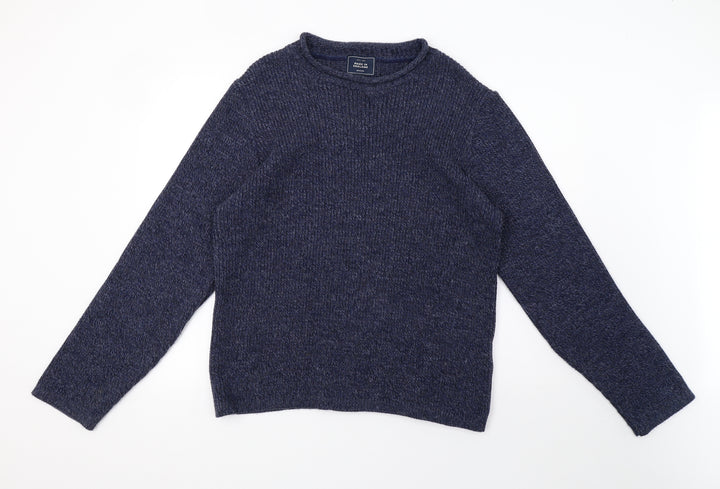 John Lewis Mens Blue Knit Pullover Sweatshirt Size L - 44inch