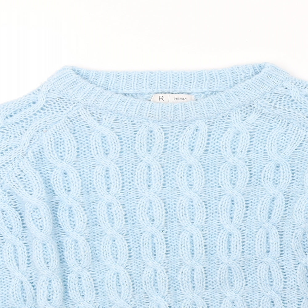 edition Womens Blue  Knit Pullover Sweatshirt Size 16