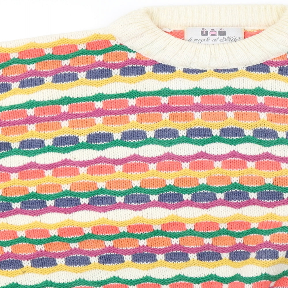 Preworn Womens Multicoloured Striped Knit Pullover Sweatshirt Size XL  - 48 pit to pit