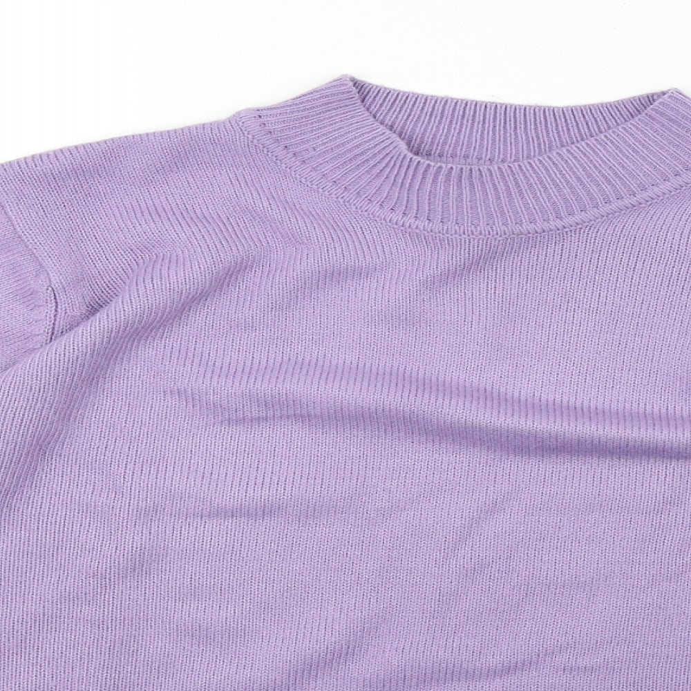 charmance Womens Purple  Knit Pullover Sweatshirt Size 16