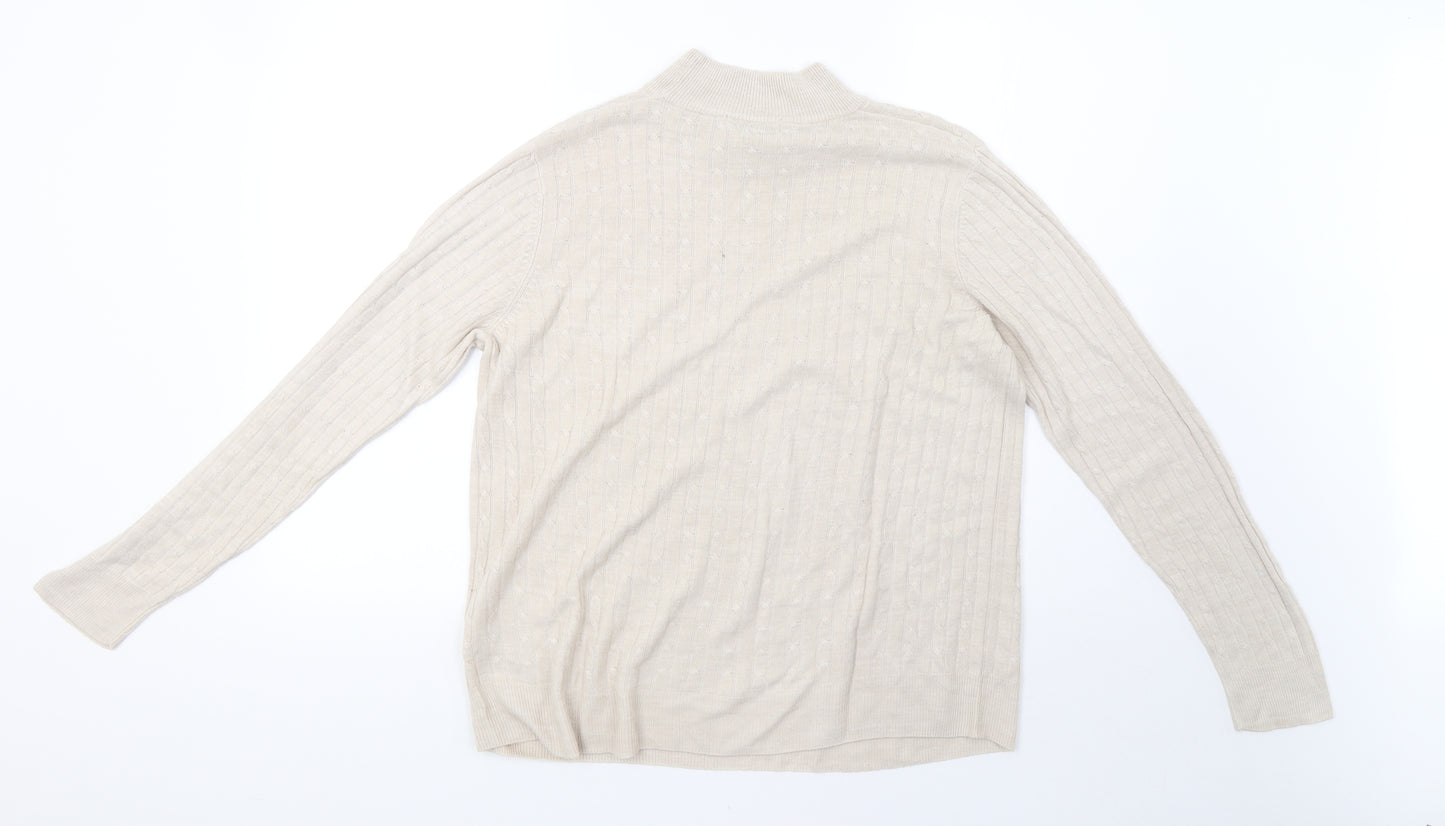Marks and Spencer Womens Beige  Knit Pullover Sweatshirt Size 14