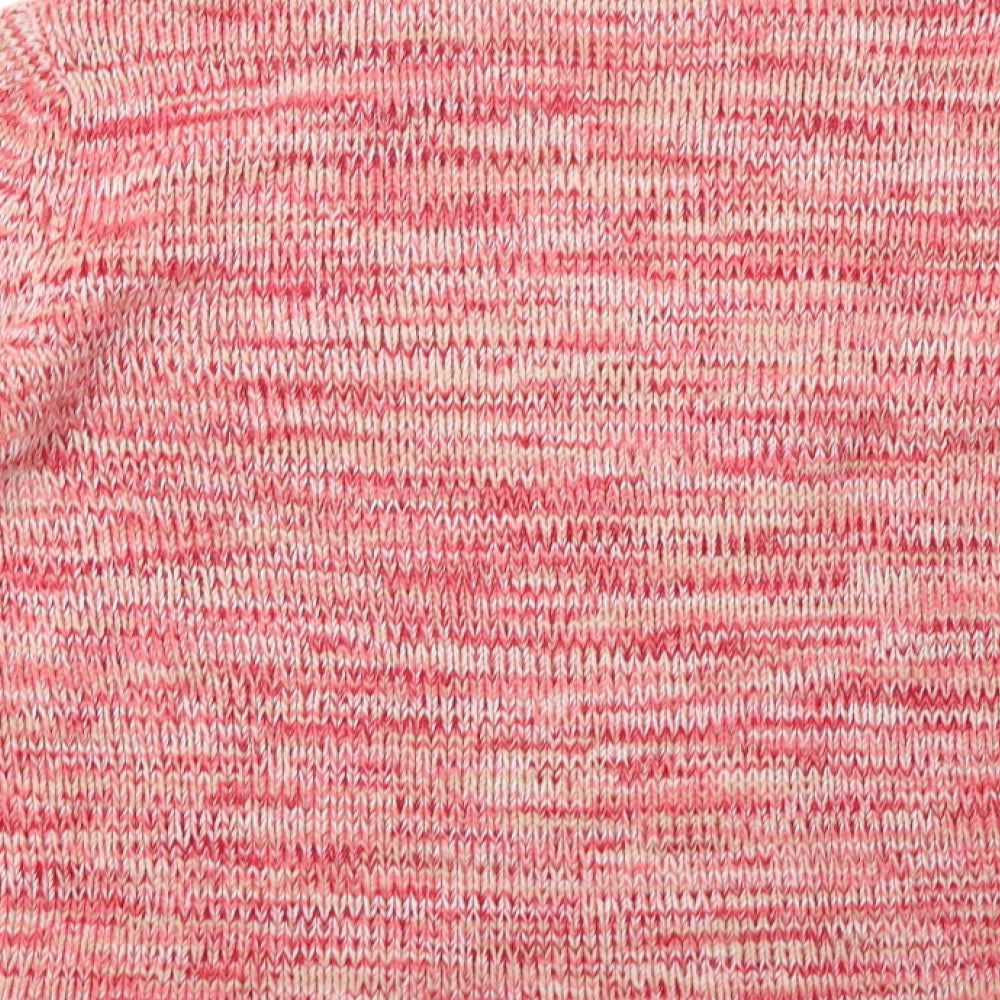 Damart Womens Pink Striped Knit Pullover Sweatshirt Size 16